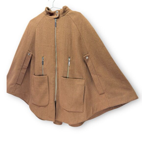 Kate & Mallory Elegant Wool Blend Cape Size L Poncho Cloak  Autumn Coat Luxury - Picture 2 of 13